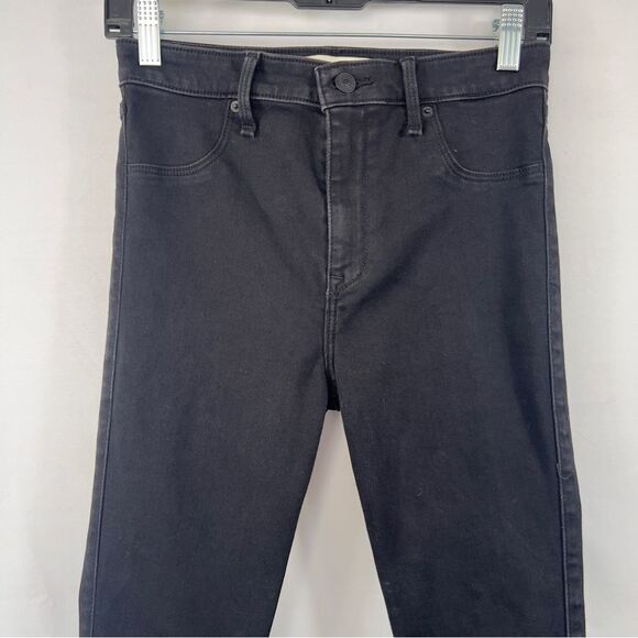 Abercrombie and Fitch High Rise Super Skinny Ankle Distressed Black Jeans 0687 - Picture 2 of 14